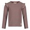 Meisjes Longsleeve rib met streep - Daily Princess van Jubel in de kleur Bordeaux in maat 128.