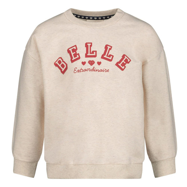 Meisjes Sweater relaxed fit - Daily Princess van Jubel in de kleur Offwhite melange in maat 128.