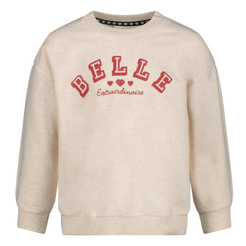 Meisjes Sweater relaxed fit - Daily Princess van Jubel in de kleur Offwhite melange in maat 128.