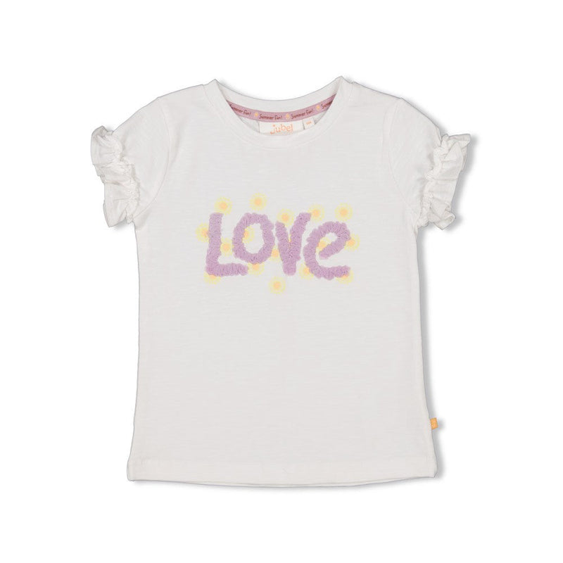 Meisjes T-shirt - Sunny Side Up van Jubel in de kleur Wit in maat 128.