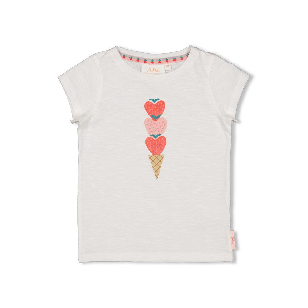 Meisjes T-shirt - Berry Nice van Jubel in de kleur Wit in maat 128.