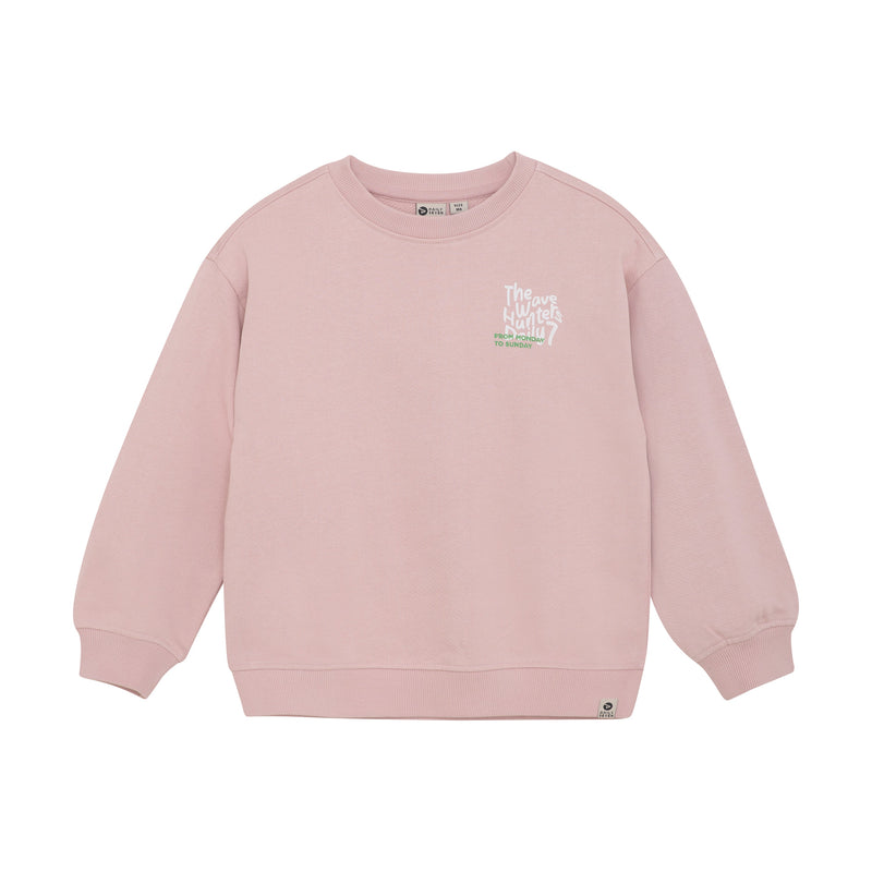 Jongens Sweater Oversized Backprint van Daily7 in de kleur Pale Mauve in maat 128.