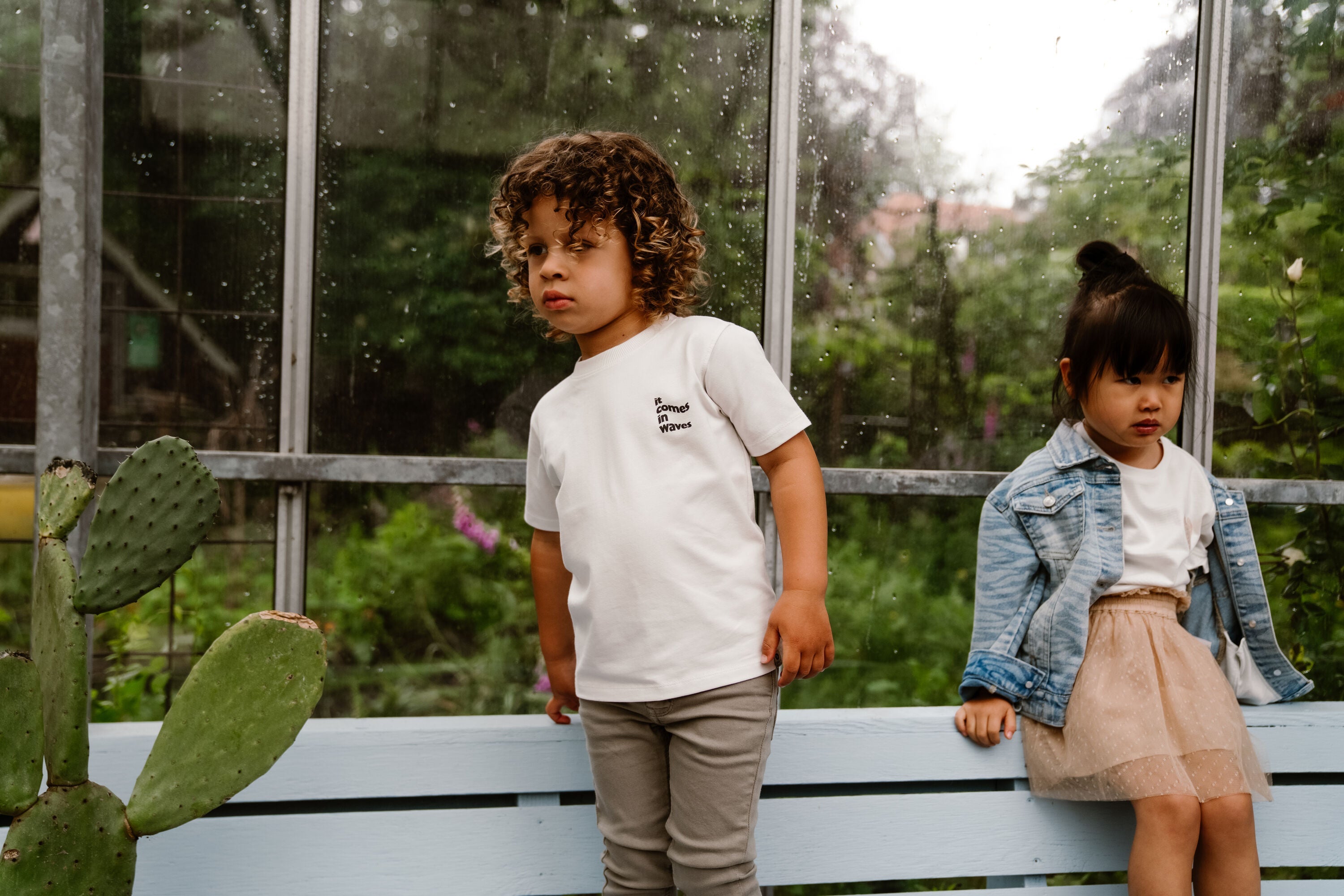 Jongens T-shirt Print van Daily7 in de kleur Cloud in maat 128.