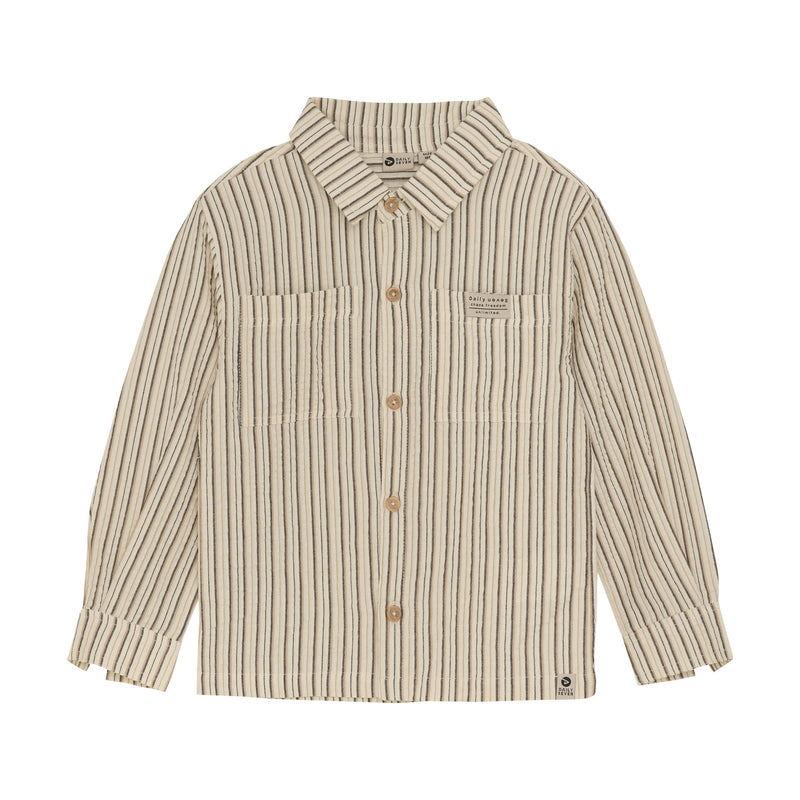 Jongens Shirt LS Striped van Daily7 in de kleur Cloud in maat 128.