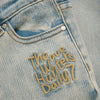 Jongens 2700 Skinny Fit Print Jeans van Daily7 in de kleur Used Light Denim in maat 128.