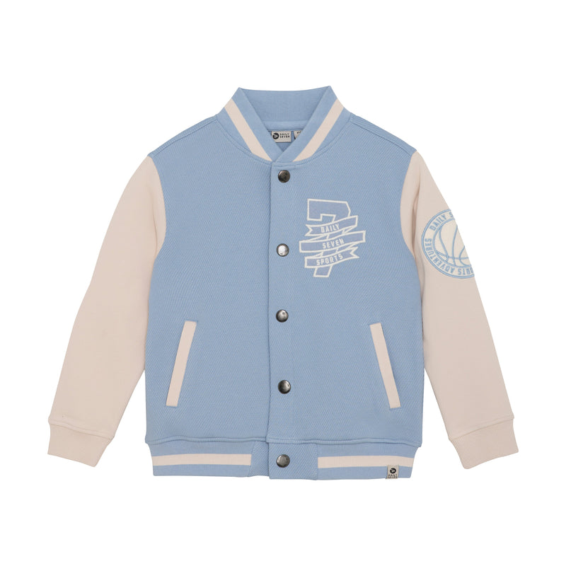 Jongens Oversized Bomber Jacket van Daily7 in de kleur Ashley Blue in maat 128.