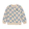 Jongens Oversized Sweater Check Print van Daily7 in de kleur Ashley Blue in maat 128.