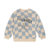 Jongens Oversized Sweater Check Print van Daily7 in de kleur Ashley Blue in maat 128.