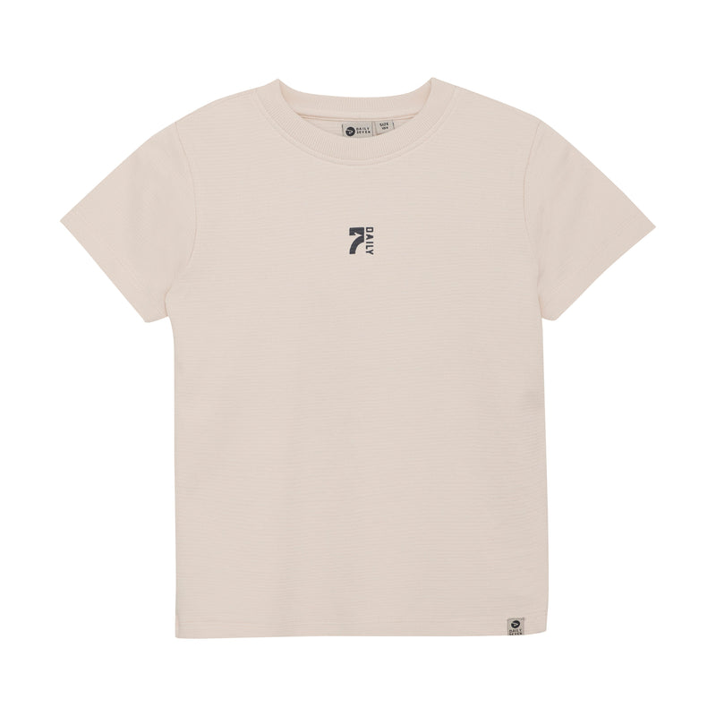 Jongens T-shirt Structure Backprint van Daily7 in de kleur Sandshell in maat 128.