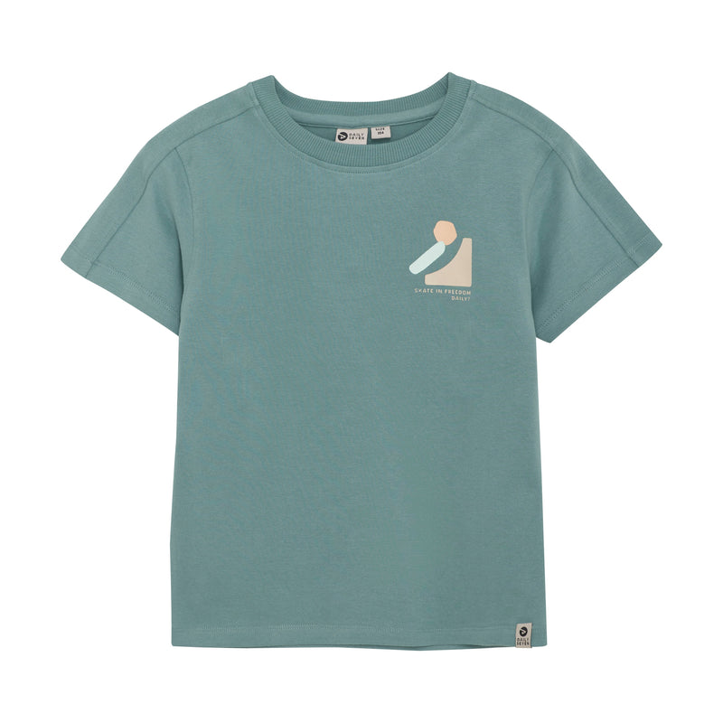 Jongens T-shirt Print van Daily7 in de kleur Ocean Green  in maat 128.