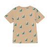 Jongens T-shirt Allover Print van Daily7 in de kleur Latte Sand in maat 128.