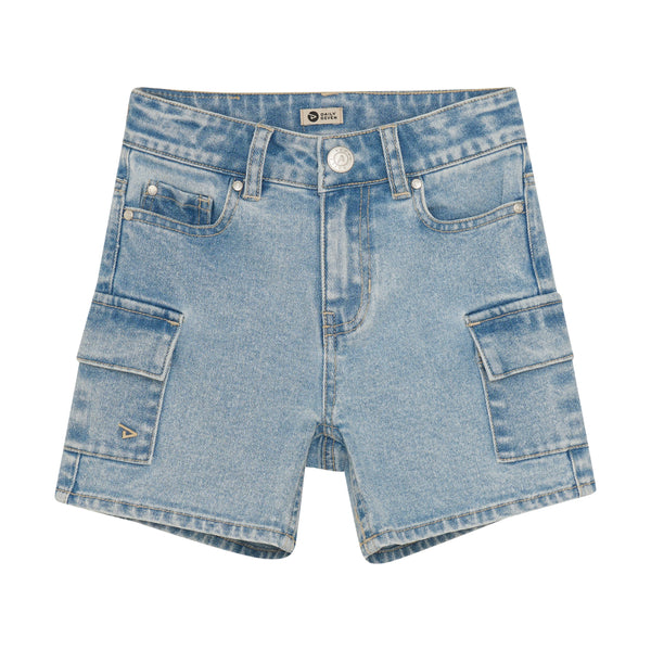 Jongens Cargo Denim Shorts van Daily7 in de kleur Medium Denim in maat 128.