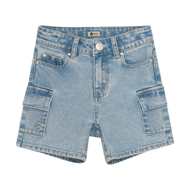 Jongens Cargo Denim Shorts van Daily7 in de kleur Medium Denim in maat 128.