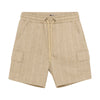 Jongens Check Cargo Shorts van Daily7 in de kleur Sandshell in maat 128.