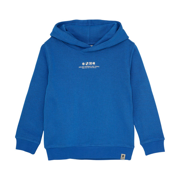 Jongens Hoodie Backprint van Daily7 in de kleur Dusty Kobalt in maat 128.