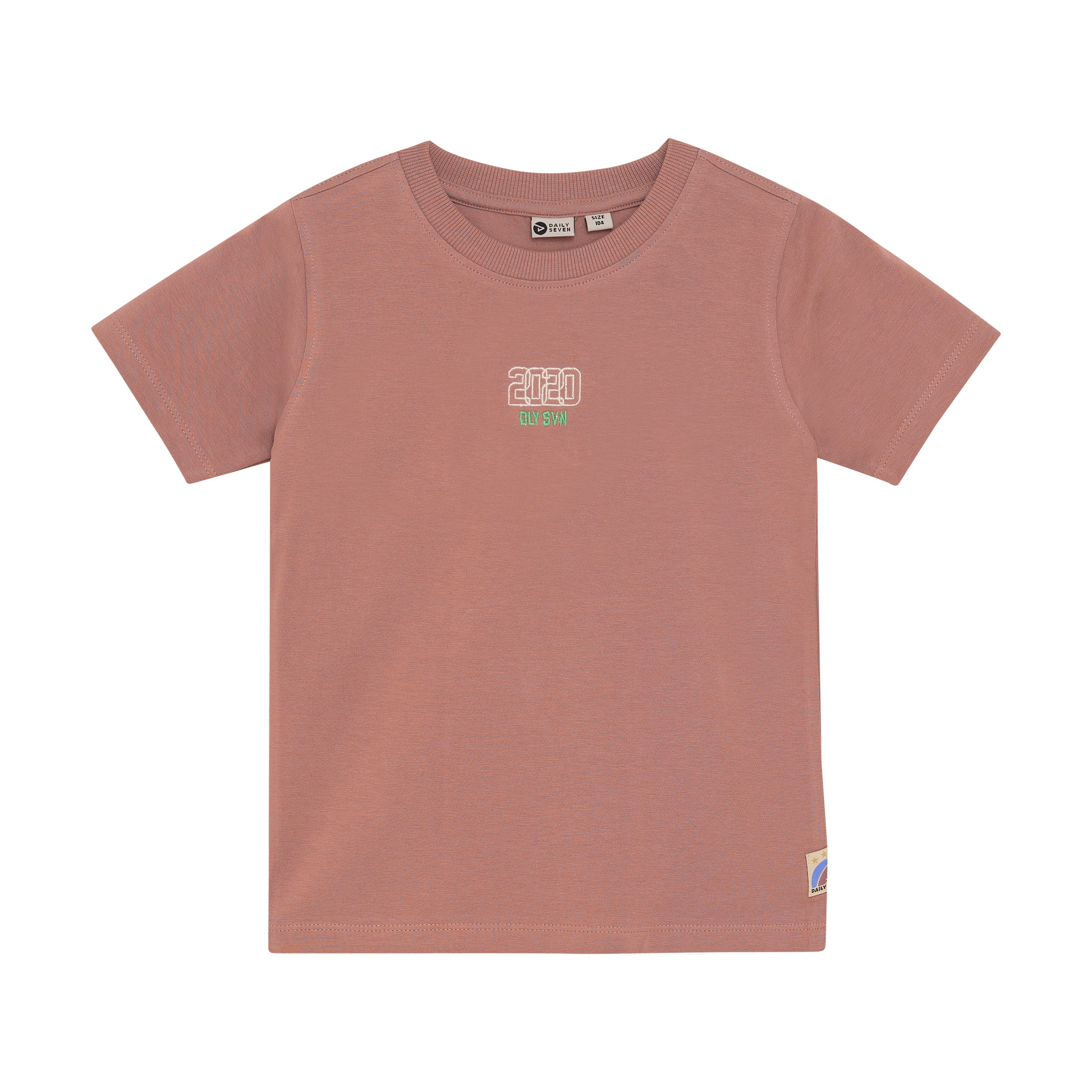 Jongens T-shirt Backprint van Daily7 in de kleur Burlwood  in maat 128.