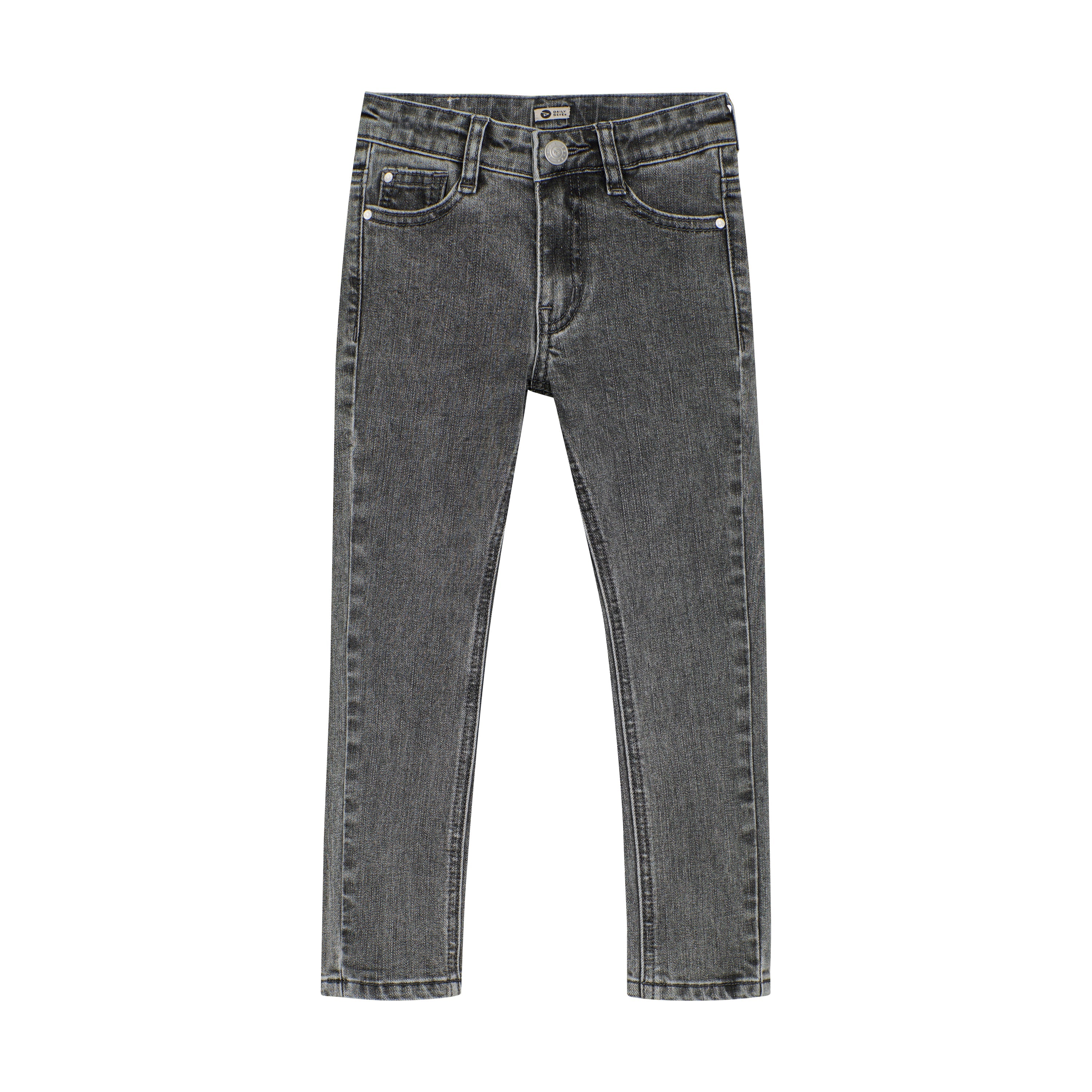 Jongens Jeans Skinny Fit  van Daily7 in de kleur Dark Grey Denim in maat 128.