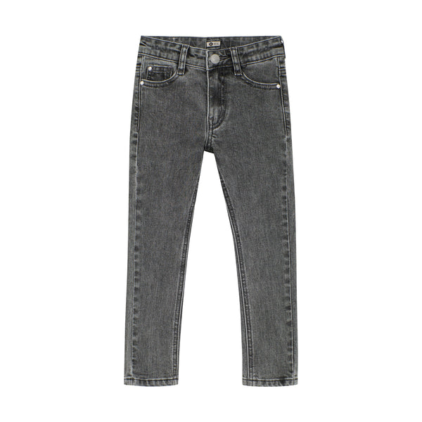 Jongens Jeans Skinny Fit  van Daily7 in de kleur Dark Grey Denim in maat 128.