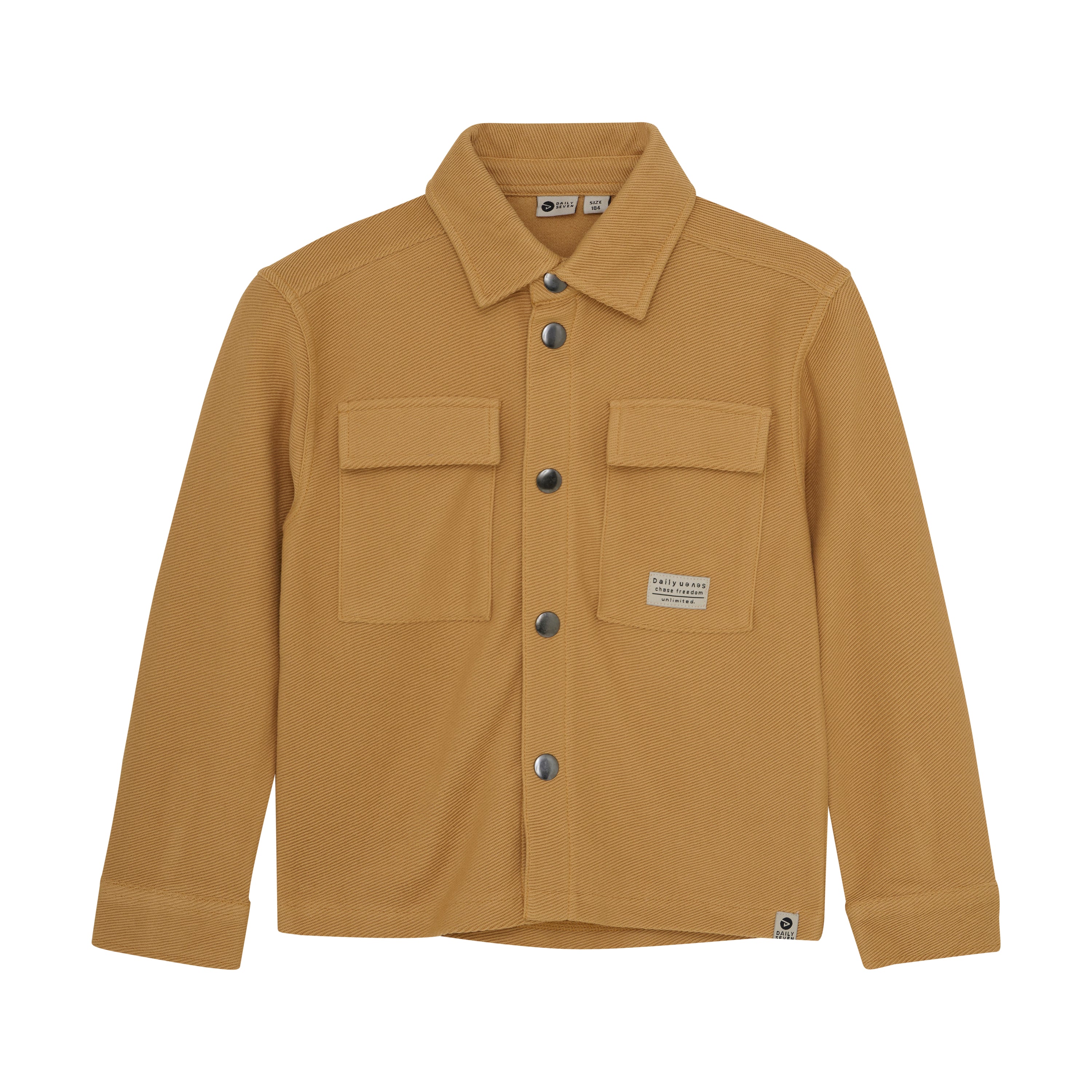Jongens Shirtjacket Structure van Daily7 in de kleur Light Chestnut in maat 128.