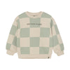 Jongens Oversized Sweater Check Print van Daily7 in de kleur Cool Mint in maat 128.