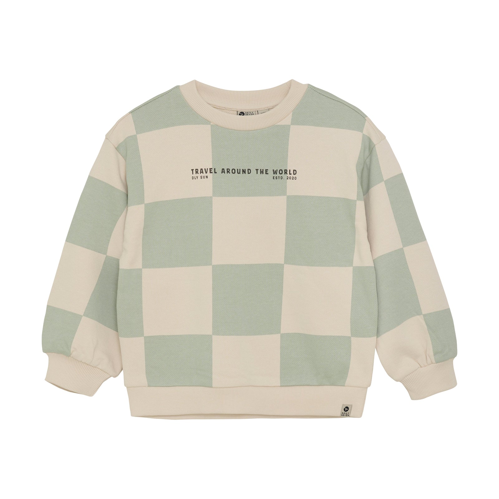 Daily7 Oversized Sweater Check Print