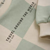 Jongens Oversized Sweater Check Print van Daily7 in de kleur Cool Mint in maat 128.