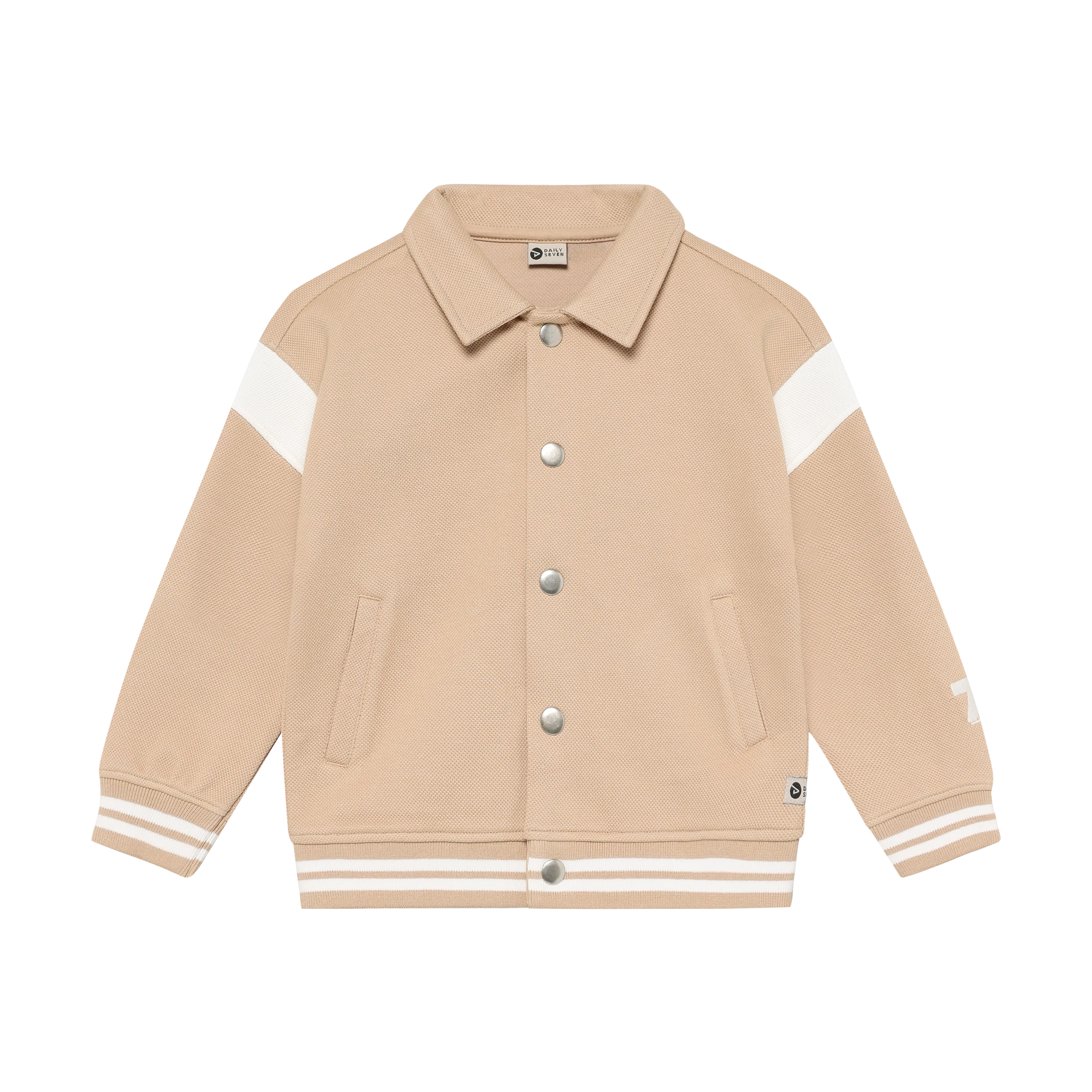 Jongens Oversized Bomberjacket van Daily7 in de kleur Latte Sand in maat 128.