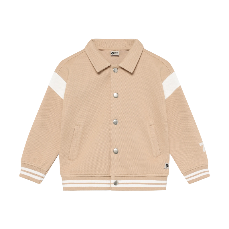 Jongens Oversized Bomberjacket van Daily7 in de kleur Latte Sand in maat 128.