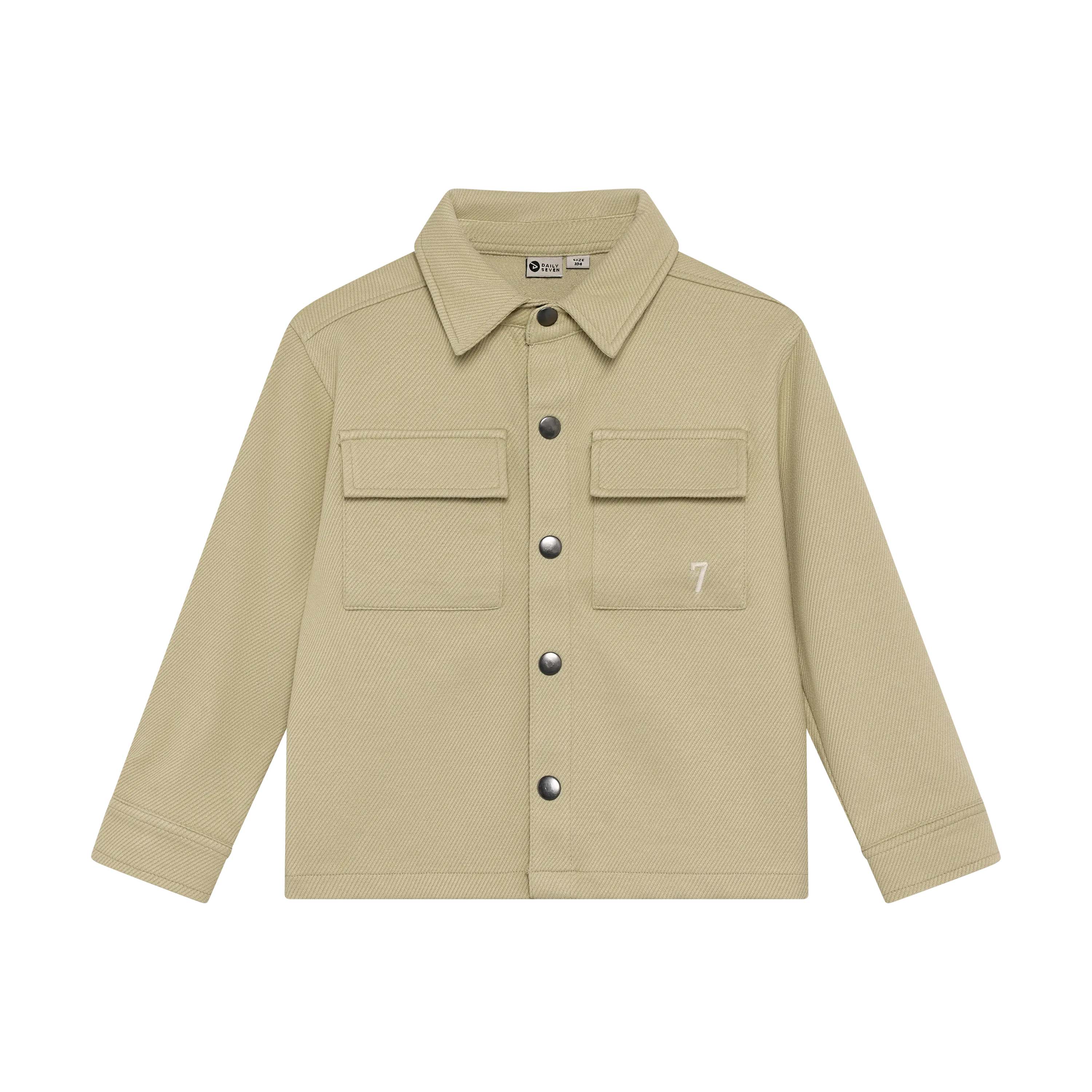 Jongens Shirt Jacket Structure  van Daily7 in de kleur Pale Olive Green in maat 128.