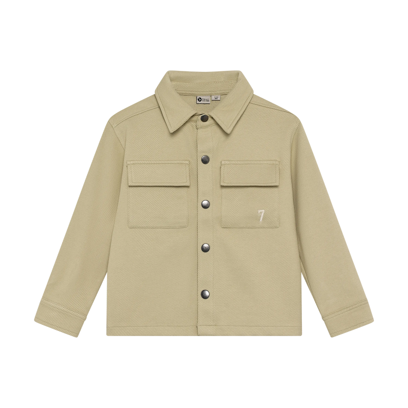 Jongens Shirt Jacket Structure  van Daily7 in de kleur Pale Olive Green in maat 128.