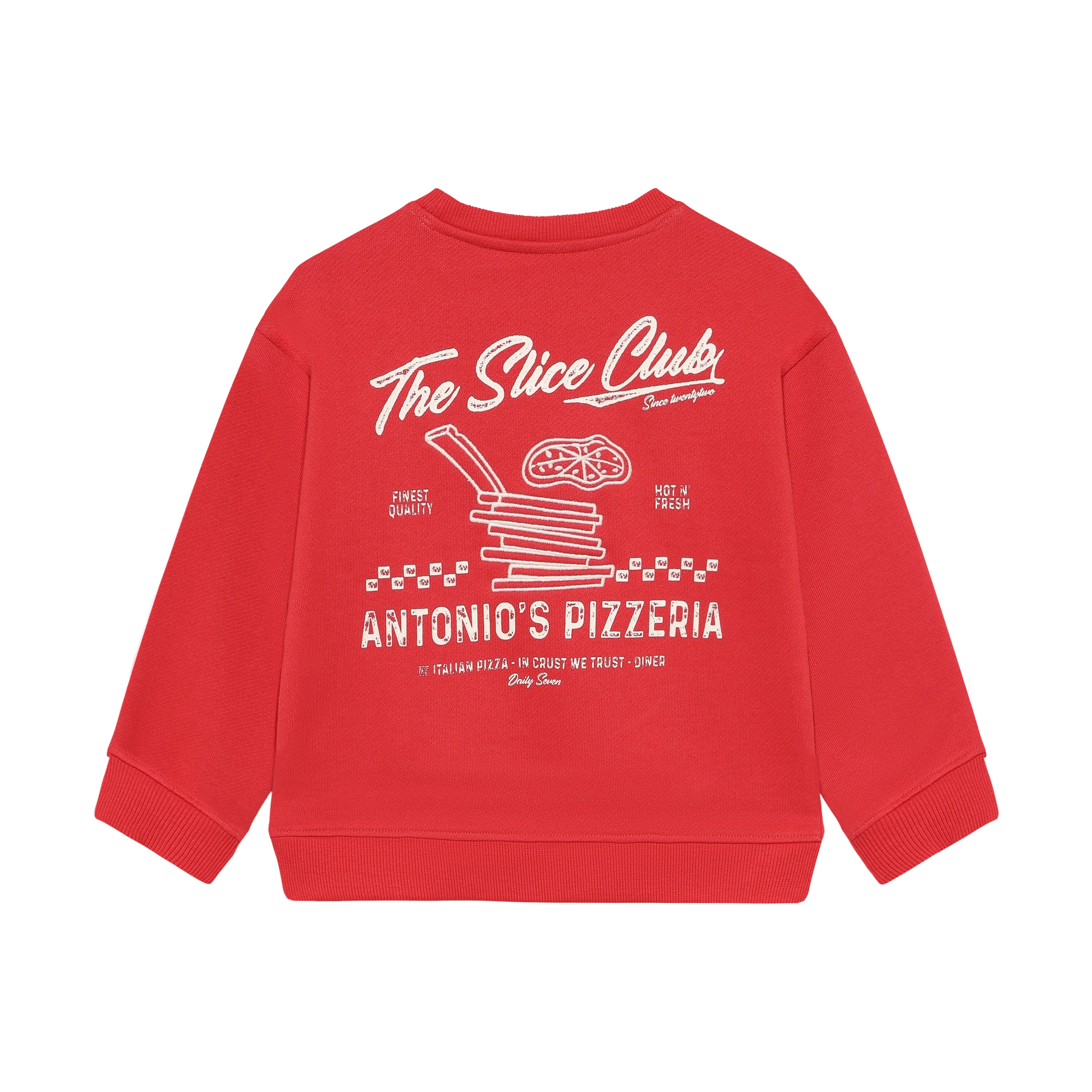 Jongens Oversized Sweater Slice Club van Daily7 in de kleur Chrysanthemum in maat 128.