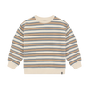 Jongens Oversized Sweater Big Stripe van Daily7 in de kleur Sandshell in maat 128.