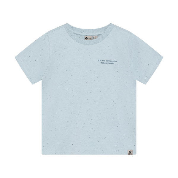 Jongens T-shirt Nappy Backprint  van Daily7 in de kleur Celestial Blue in maat 128.