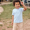 Jongens T-shirt Nappy Backprint  van Daily7 in de kleur Celestial Blue in maat 128.
