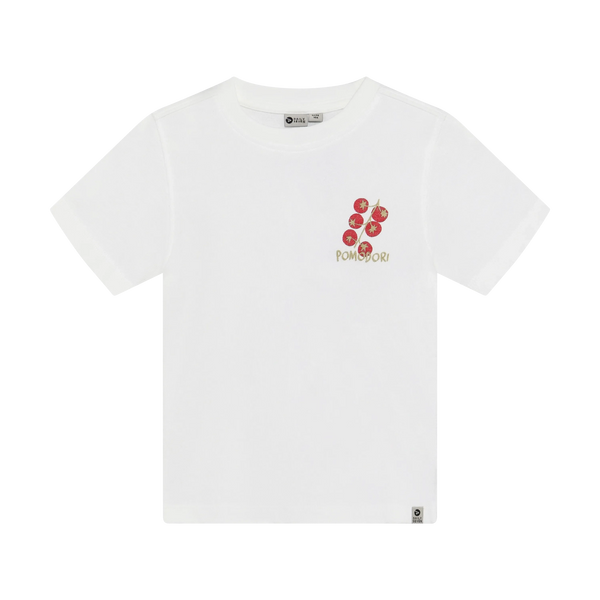 Jongens T-shirt Backprint  van Daily7 in de kleur Egret in maat 128.