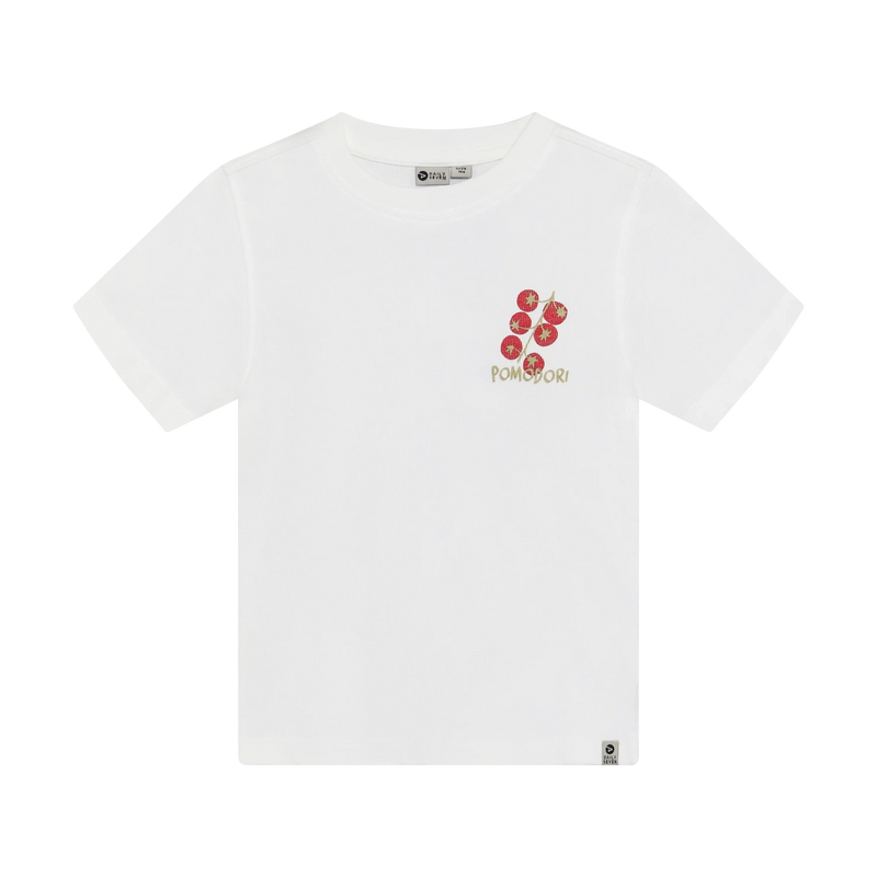 Jongens T-shirt Backprint  van Daily7 in de kleur Egret in maat 128.