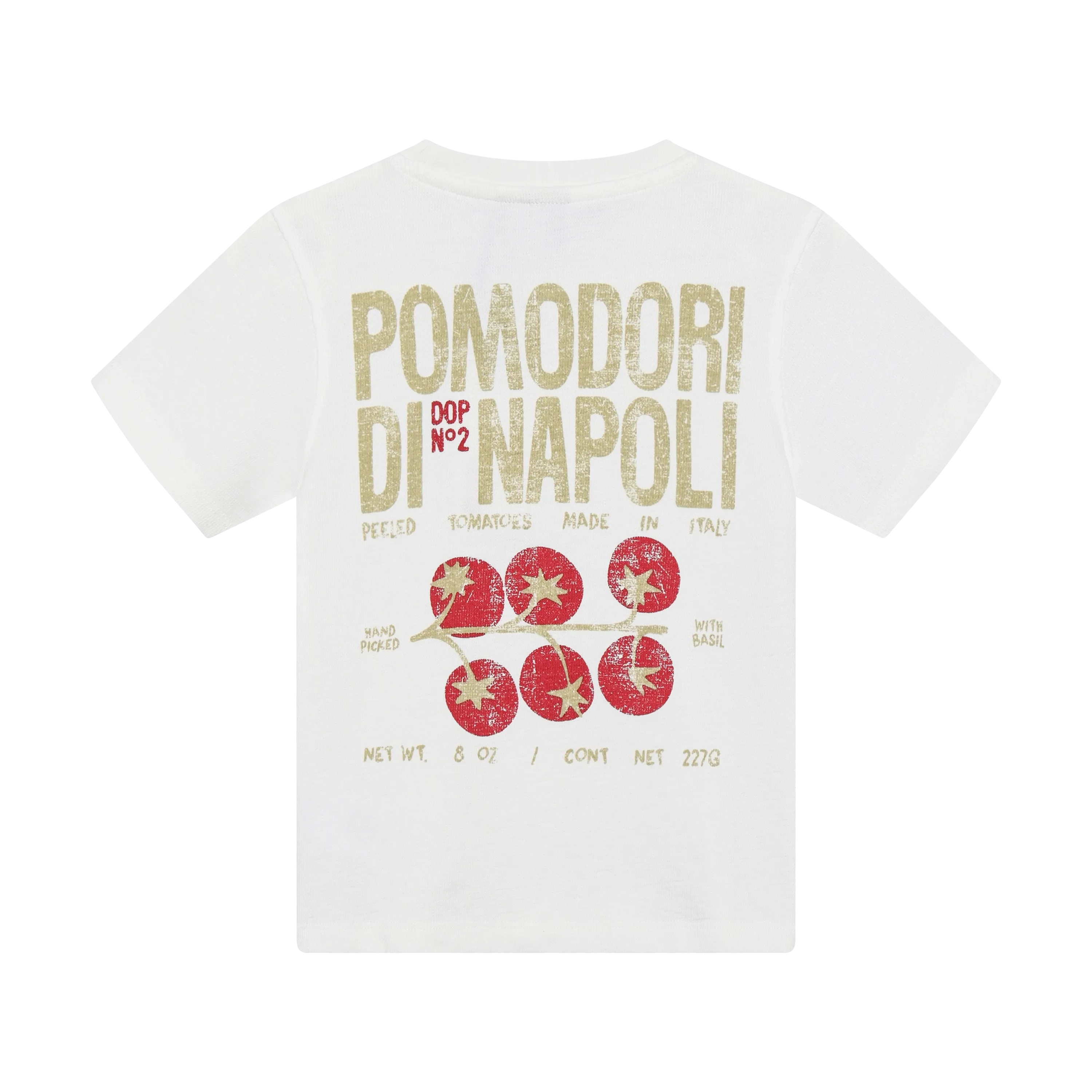 Jongens T-shirt Backprint  van Daily7 in de kleur Egret in maat 128.