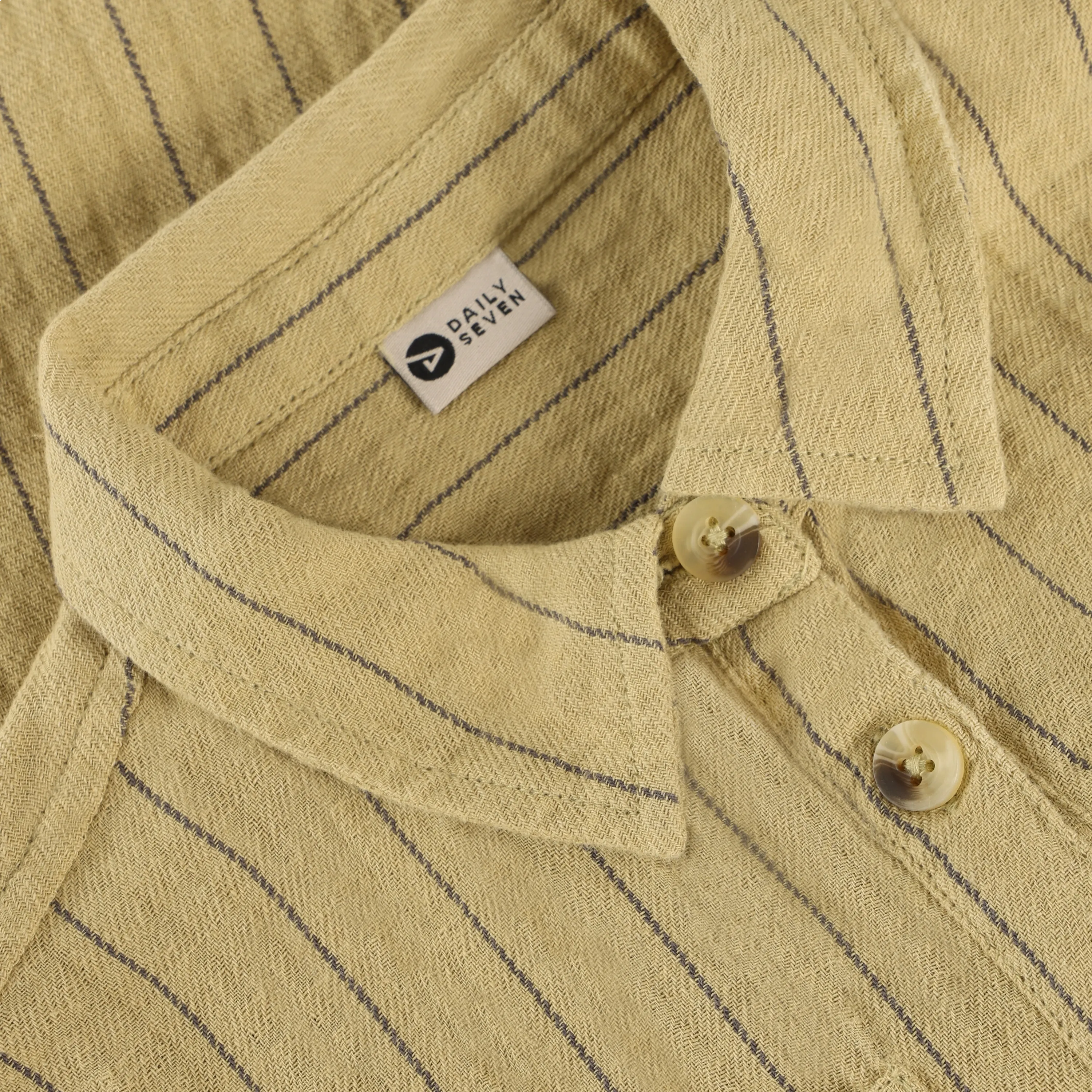 Jongens Shirt Small Stripe van Daily7 in de kleur Pale Olive Green in maat 128.