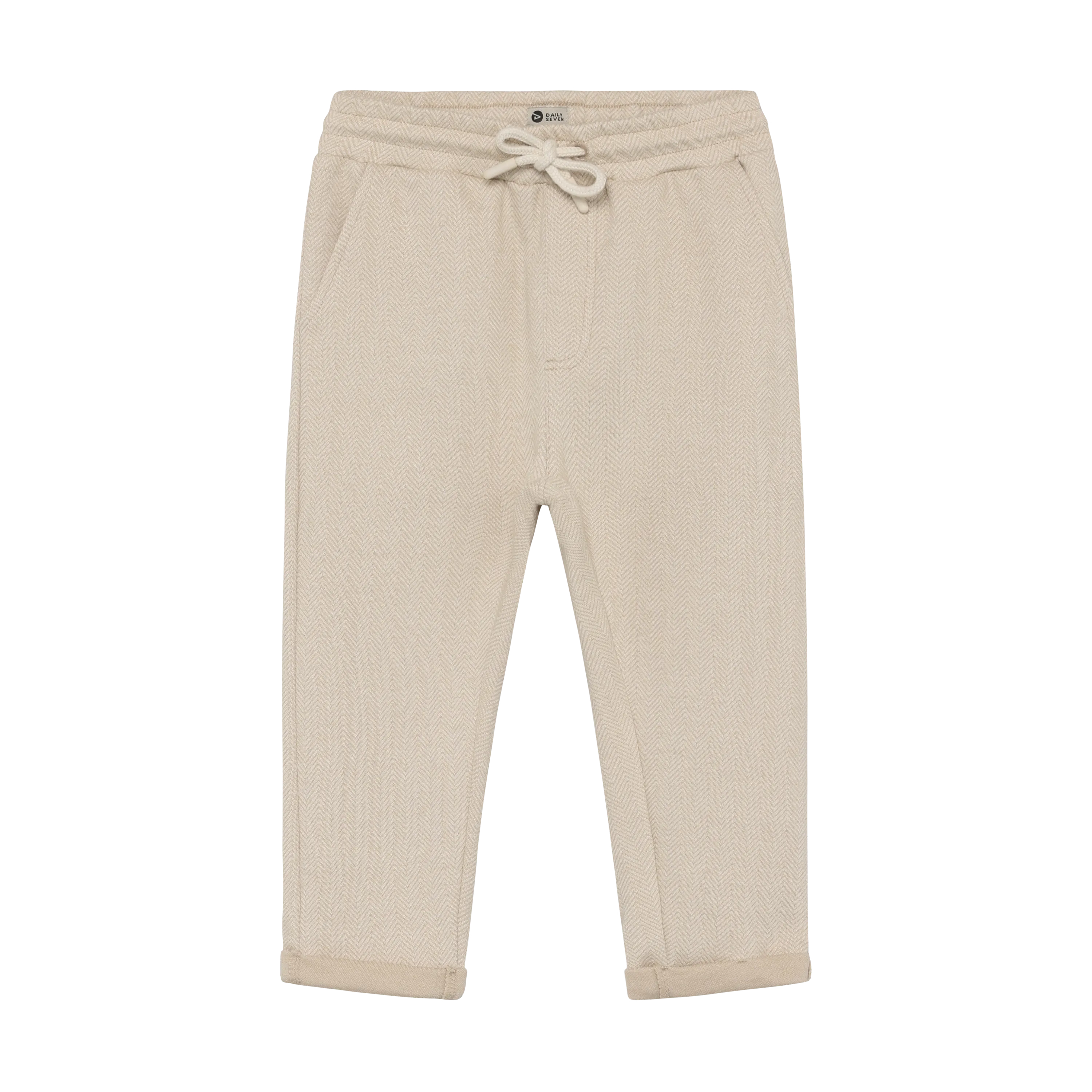 Jongens Herringbone Pants van Daily7 in de kleur Latte Sand in maat 128.