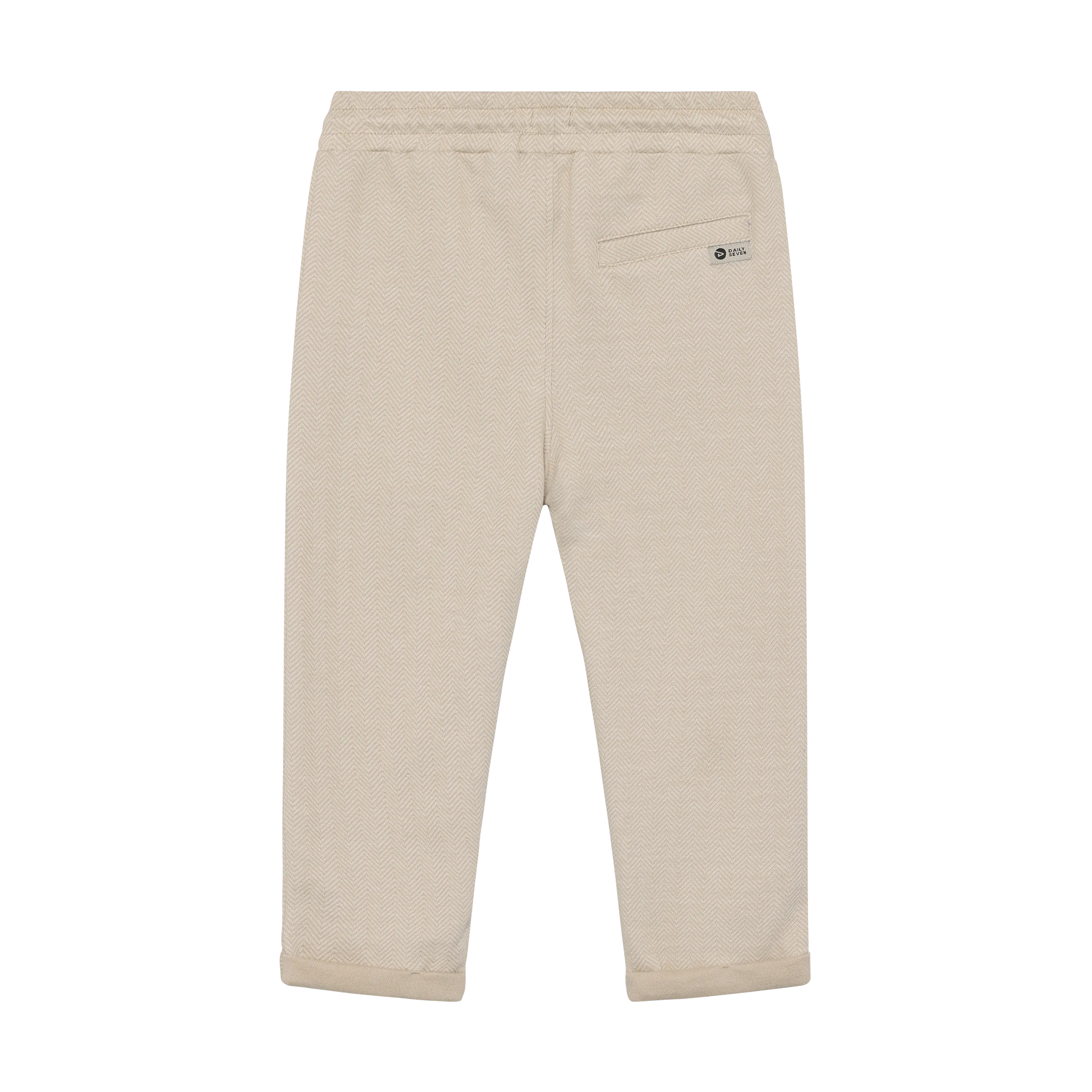Jongens Herringbone Pants van Daily7 in de kleur Latte Sand in maat 128.