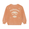 Jongens Oversized Sweater Backprint van Daily7 in de kleur Sandstone in maat 128.