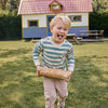 Jongens T-shirt Longsleeve Stripe van Daily7 in de kleur Green Milieu in maat 128.