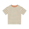 Jongens Oversized T-shirt Stripe van Daily7 in de kleur Sandshell in maat 128.
