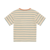 Jongens Oversized T-shirt Stripe van Daily7 in de kleur Sandshell in maat 128.