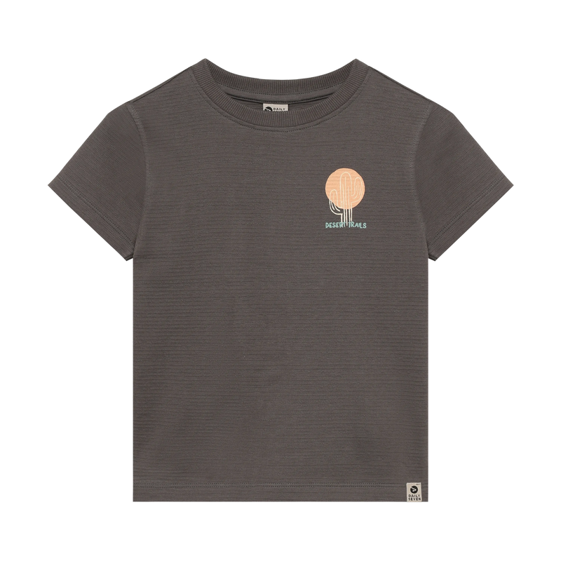 Jongens T-shirt Structure Print van Daily7 in de kleur Thunderstorm in maat 128.