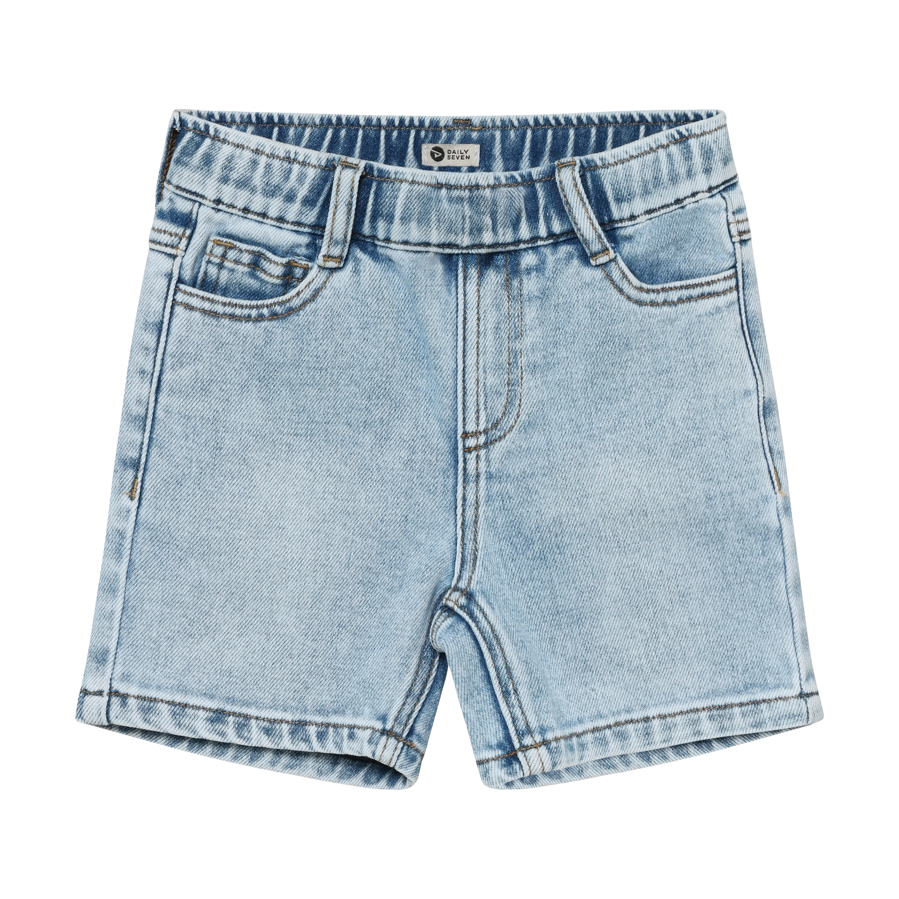 Jongens Denim Baggy Shorts van Daily7 in de kleur Blue Denim in maat 128.