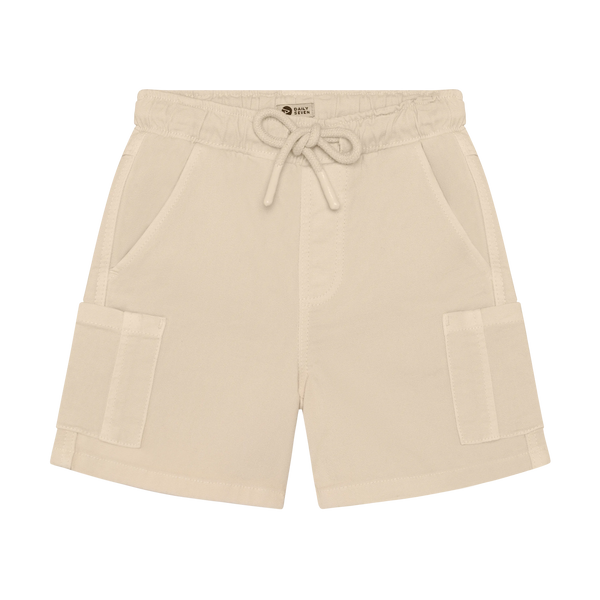 Jongens Canvas Cargo Shorts van Daily7 in de kleur Sandshell in maat 128.