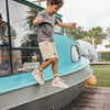 Jongens Canvas Cargo Shorts van Daily7 in de kleur Sandshell in maat 128.