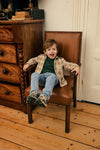 Jongens Fancy Check Shirt van Daily7 in de kleur Ginger Root in maat 128.