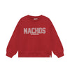 Jongens Oversized Sweater Artwork van Daily7 in de kleur Rythmic Red in maat 128.